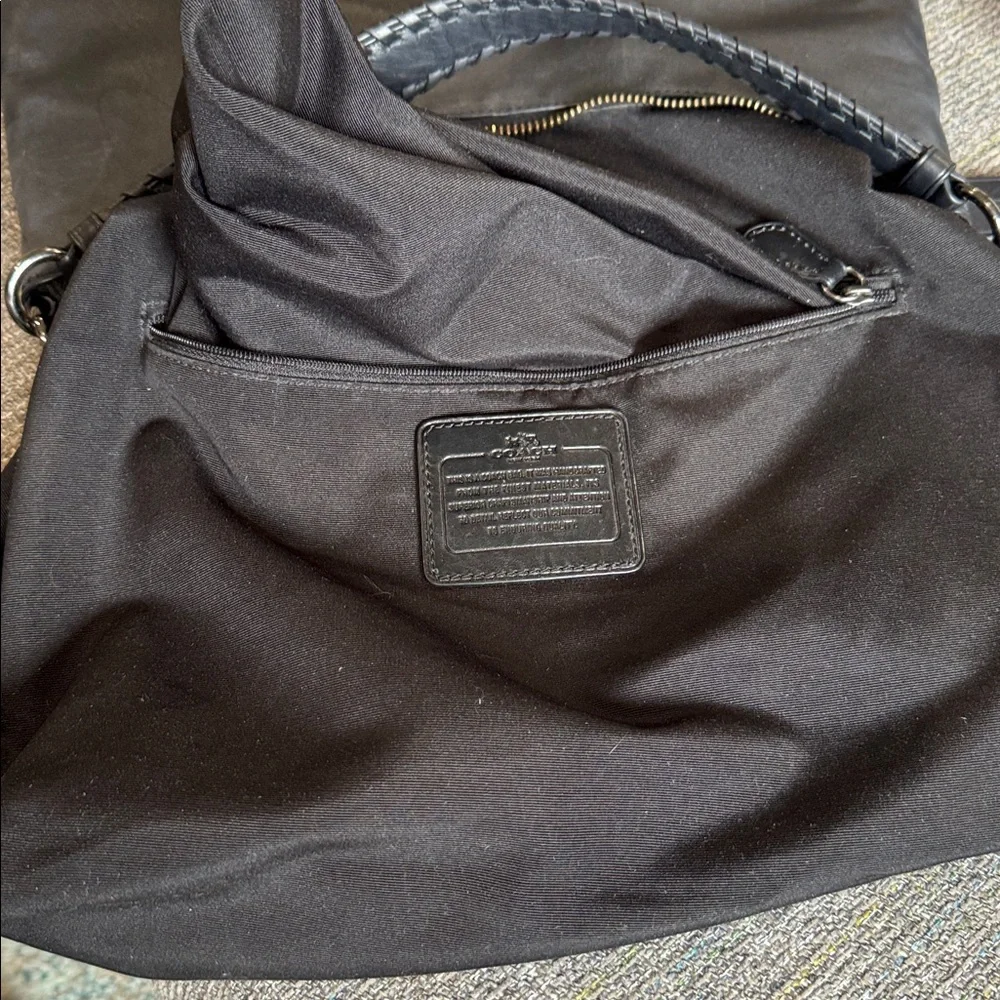 Coach Celeste Studded Black Leather Hobo Shoulder Top Zip Bag F35203 2015